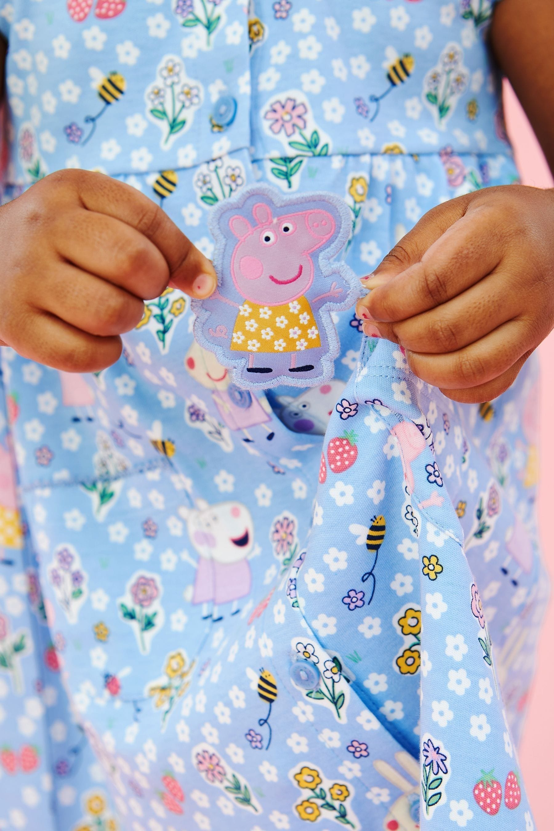 Buy JoJo Maman Bebe Blue Peppa Pig Pet In Pocket Button Through Dress from Next Canada