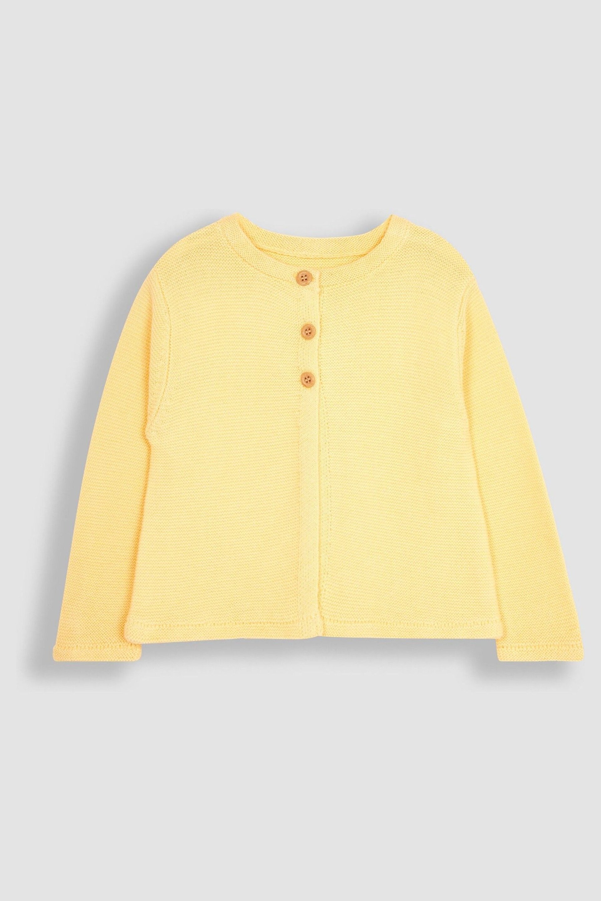 JoJo Maman Bébé Yellow Classic Cotton Cardigan - Image 1 of 3