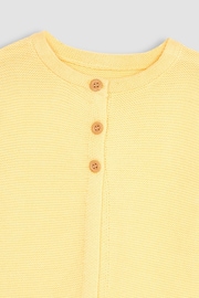 JoJo Maman Bébé Yellow Classic Cotton Cardigan - Image 2 of 3