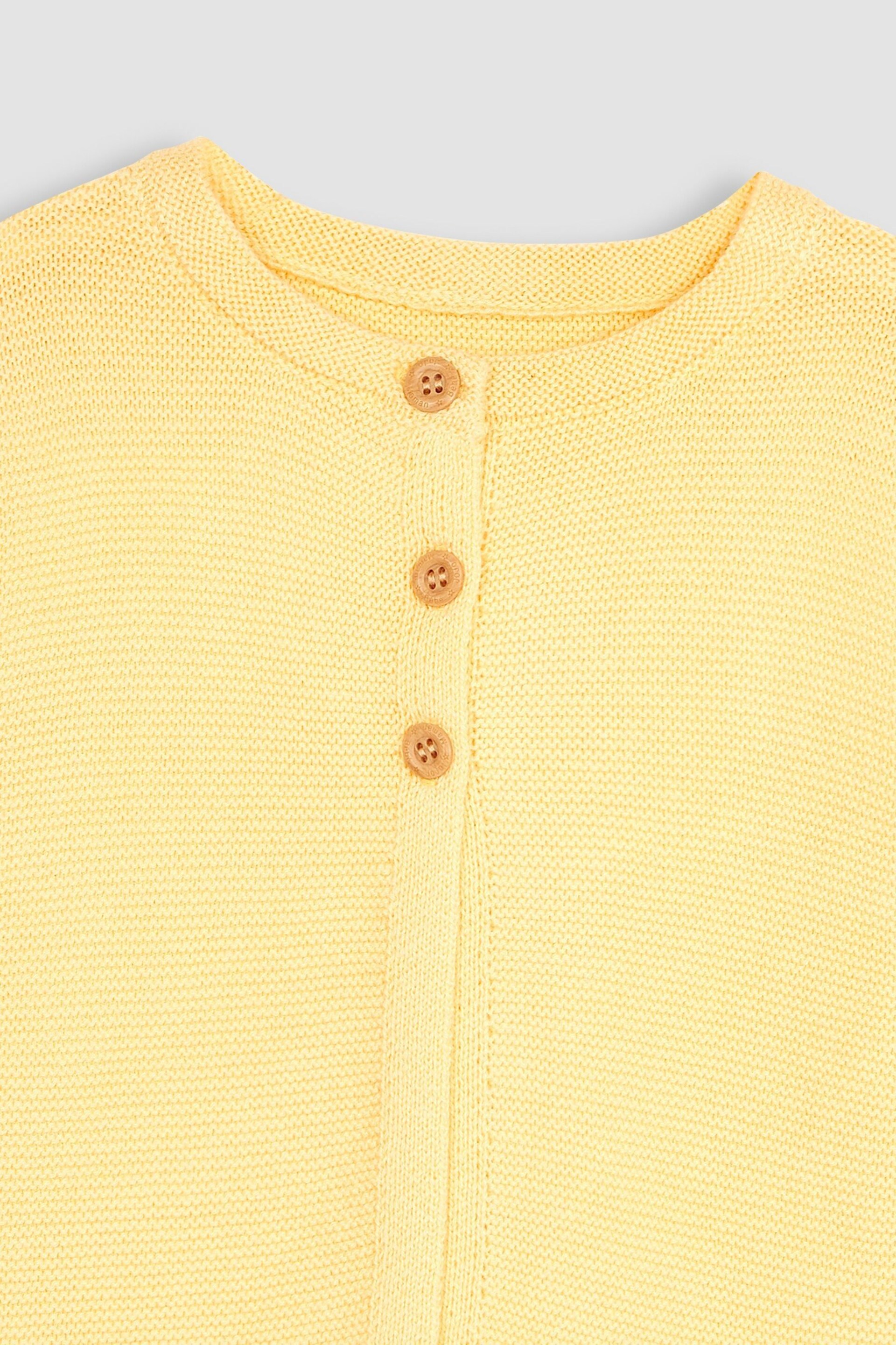 JoJo Maman Bébé Yellow Classic Cotton Cardigan - Image 2 of 3