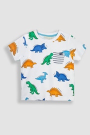 JoJo Maman Bébé Navy Blue Dino Printed T-Shirt & Shorts Set - Image 2 of 4