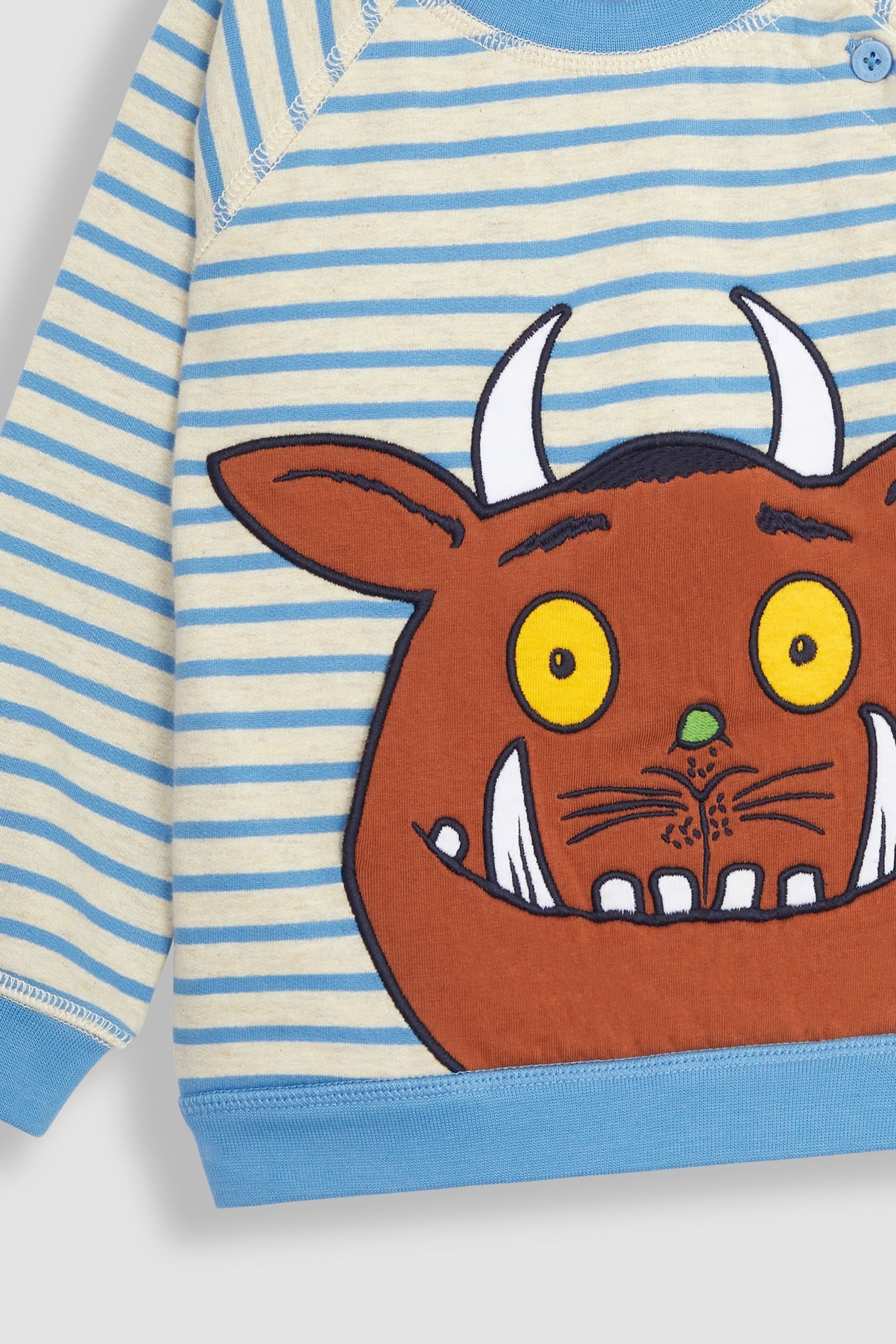 JoJo Maman Bébé Blue Gruffalo Appliqué Sweatshirt - Image 5 of 6