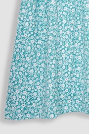 JoJo Maman Bébé Duck Egg Blue Ditsy Floral Puff Sleeve Jersey Dress - Image 3 of 3