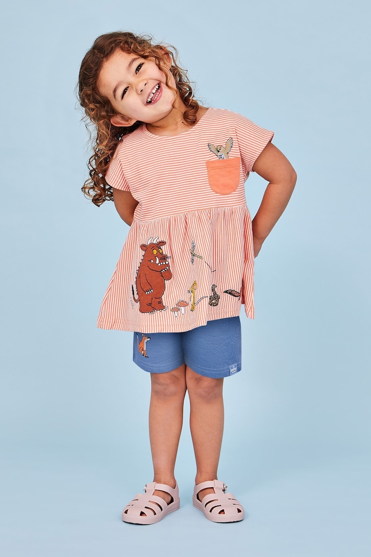 JoJo Maman Bébé Pink 2-Piece Gruffalo Appliqué T-Shirt & Shorts Set - Image 2 of 7