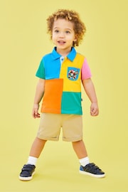 JoJo Maman Bébé Yellow Elmer Colour Block Polo Shirt - Image 1 of 3