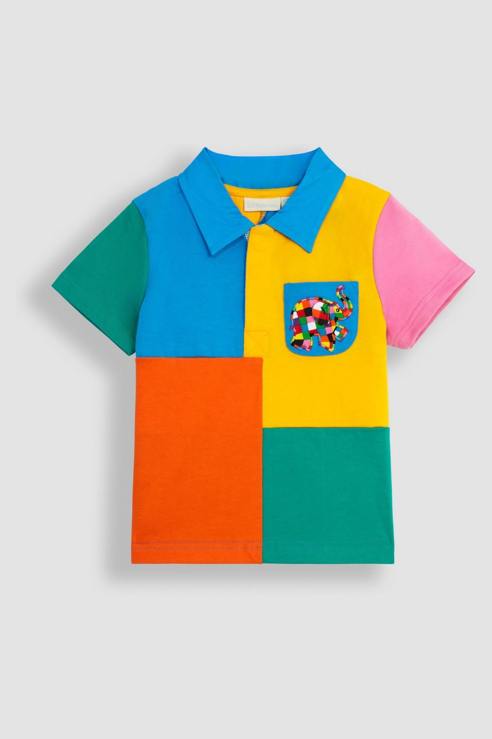 JoJo Maman Bébé Yellow Elmer Colour Block Polo Shirt - Image 3 of 3