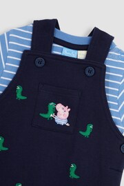 JoJo Maman Bébé Navy 2-Piece Peppa Pig Dinosaur Dungarees & T-Shirt Set - Image 7 of 8