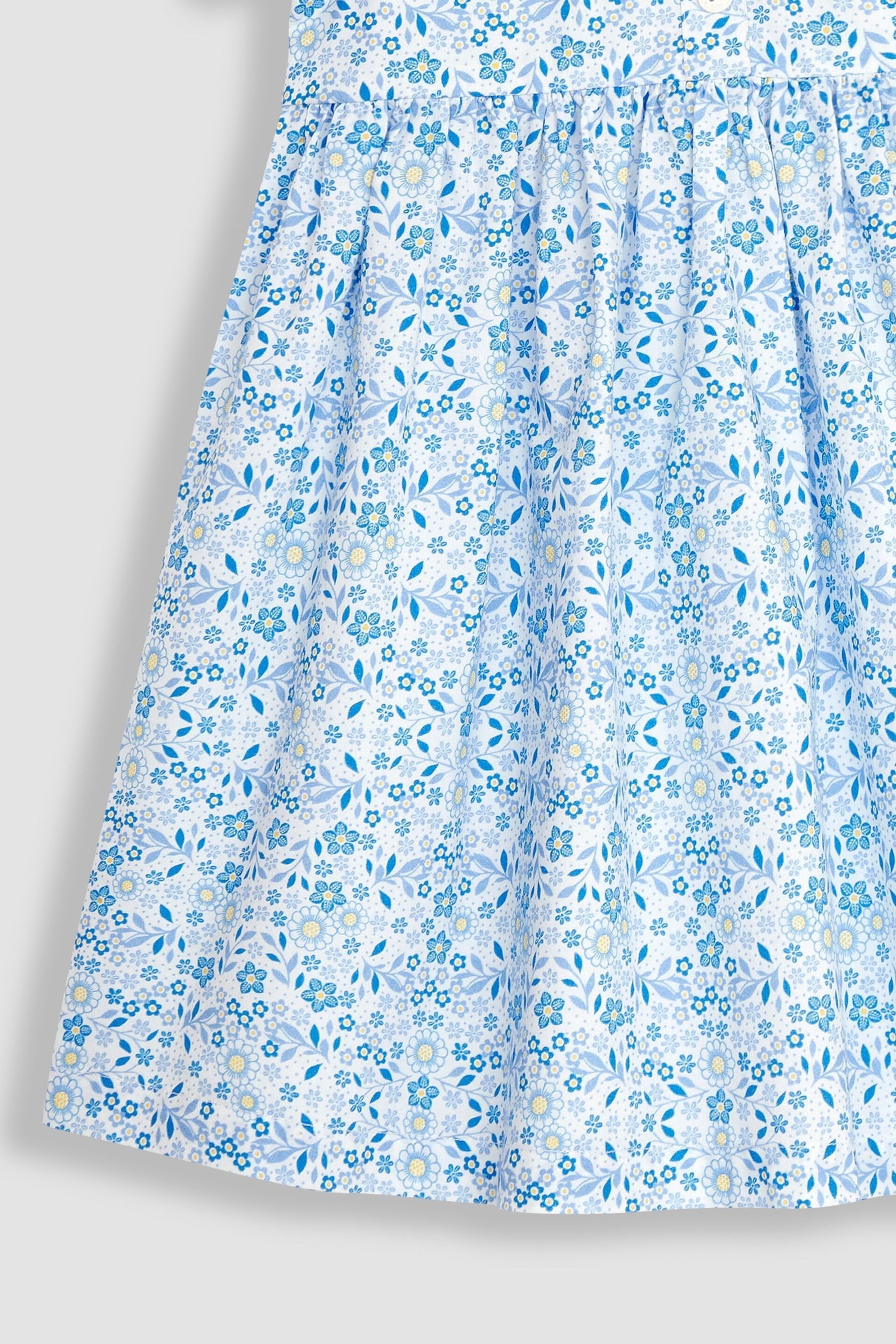 JoJo Maman Bébé Blue Floral Button Front Collar Tea Dress - Image 3 of 3