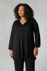 Live Unlimited Curve Jersey Trim Insert Black Tunic - Image 1 of 4