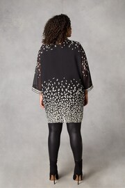 Live Unlimited Curve Leopard Print Chiffon Black Kimono - Image 2 of 4