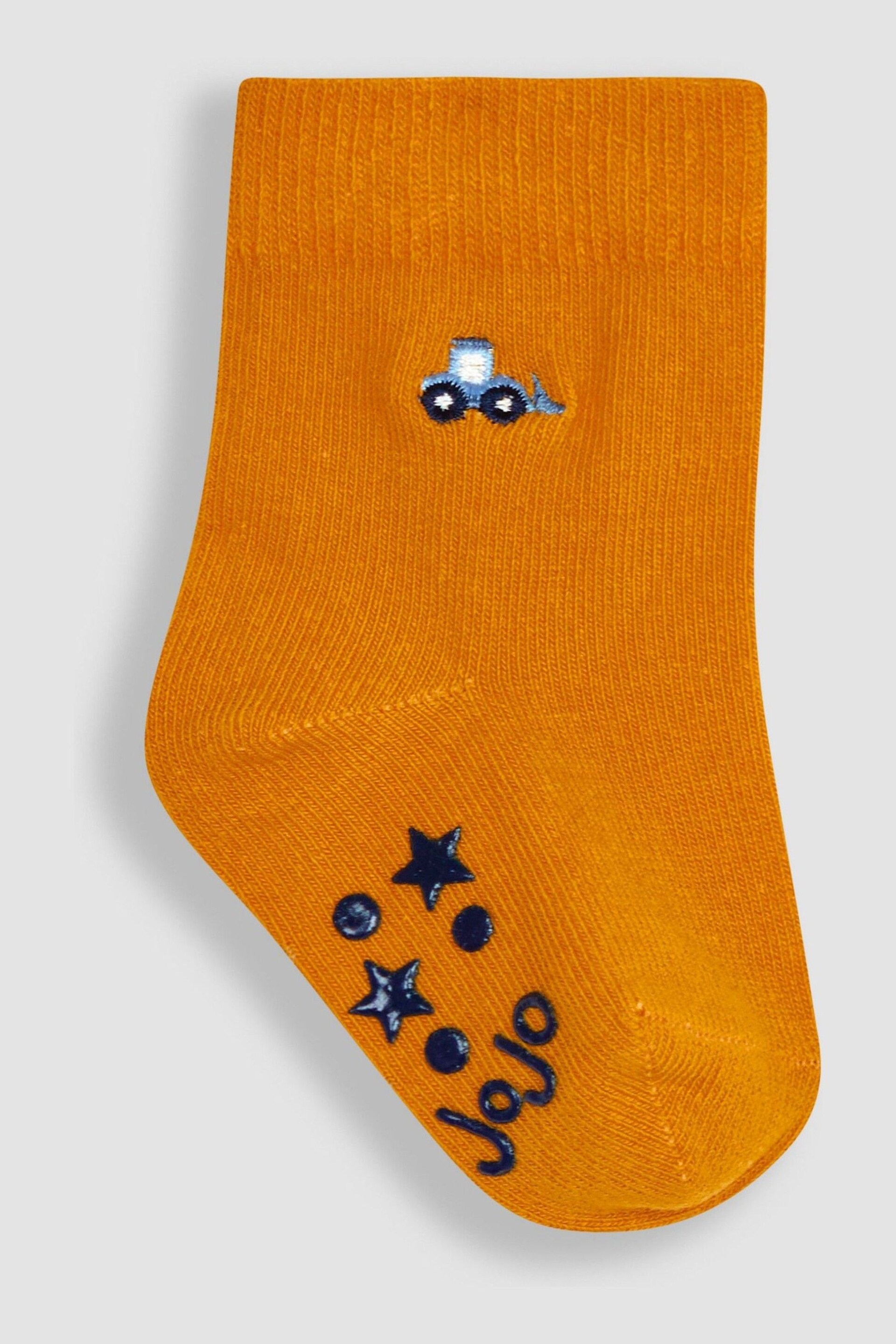 JoJo Maman Bébé Blue Digger 3-Pack Embroidered Socks - Image 2 of 4