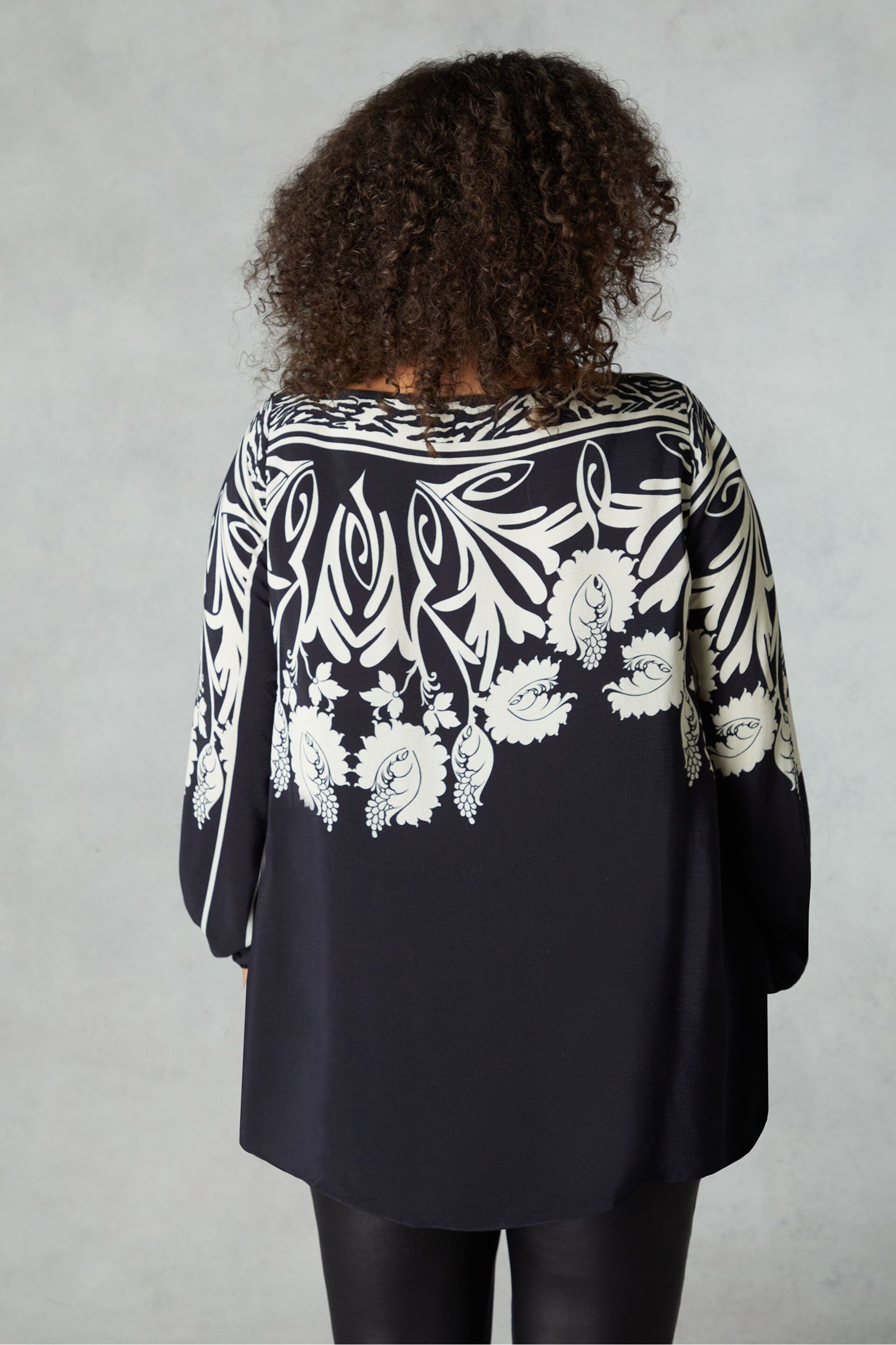 Live Unlimited Black Border Print Relaxed Blouse - Image 3 of 5