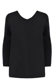 Live Unlimited Black Curve Cotton Slub Long Sleeve T-Shirt - Image 4 of 4