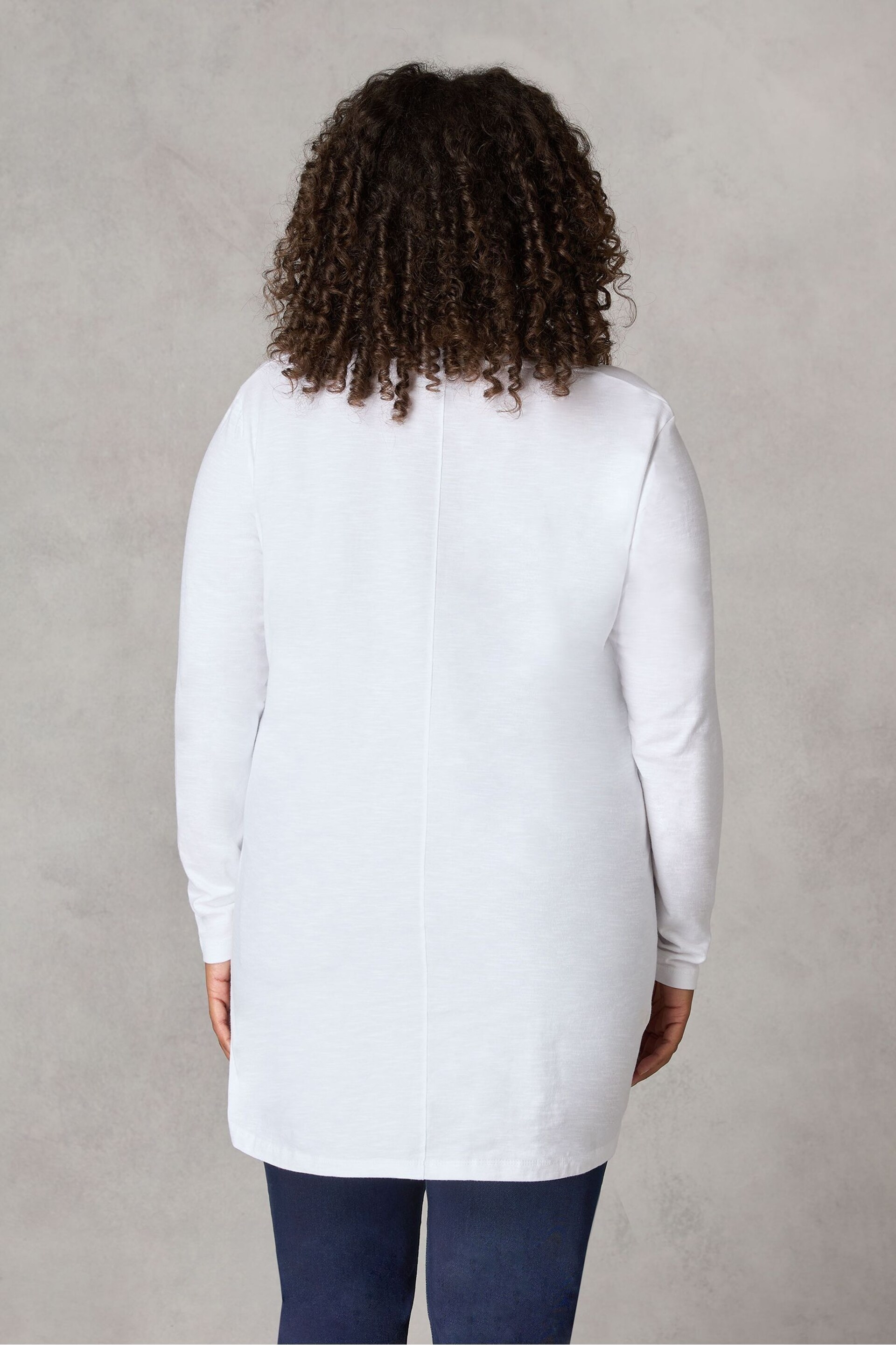 Live Unlimited Curve Cotton Slub Long Sleeve White T-Shirt - Image 2 of 4