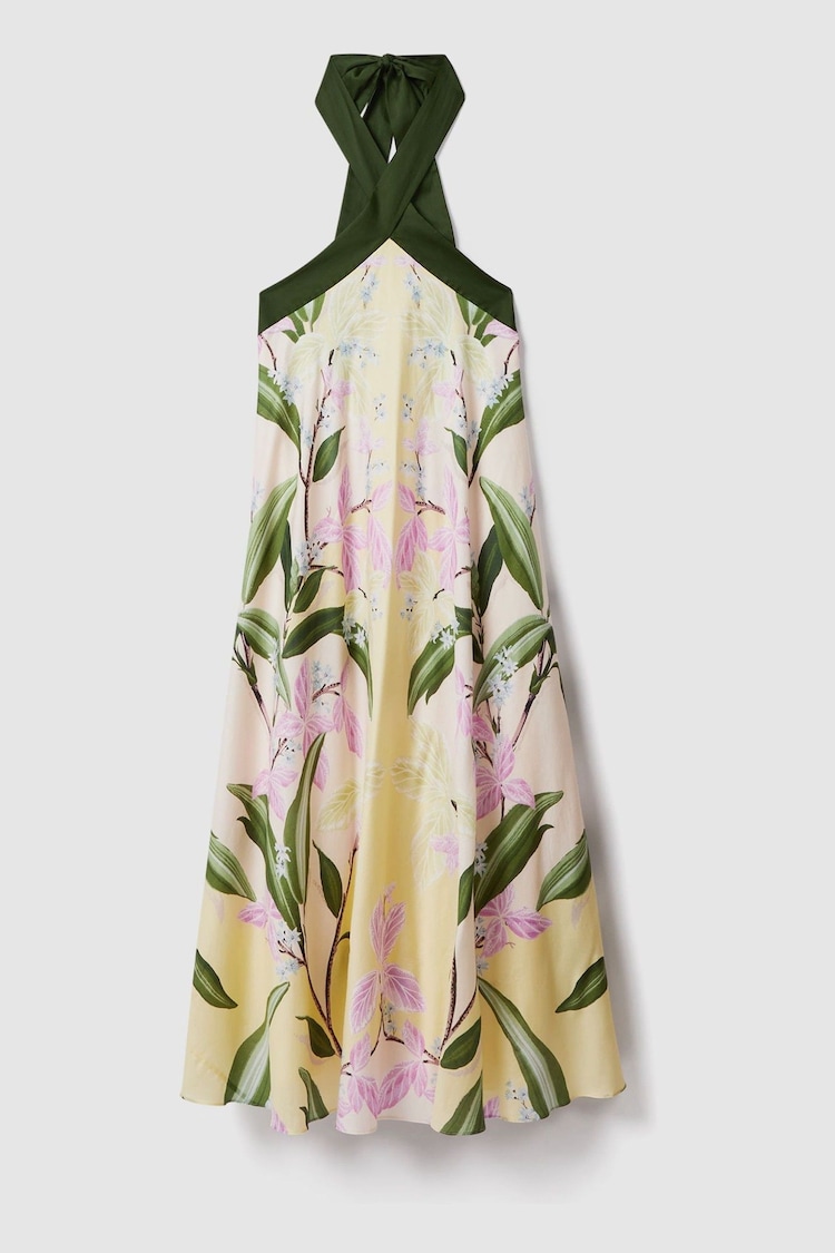 Florere Printed Halterneck Midi Dress - Image 2 of 8