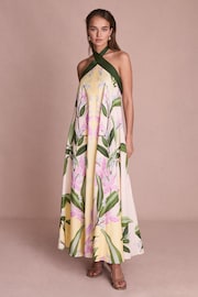 Florere Printed Halterneck Midi Dress - Image 5 of 8