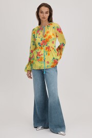 Florere Printed Tie Neck Blouse - Image 3 of 6