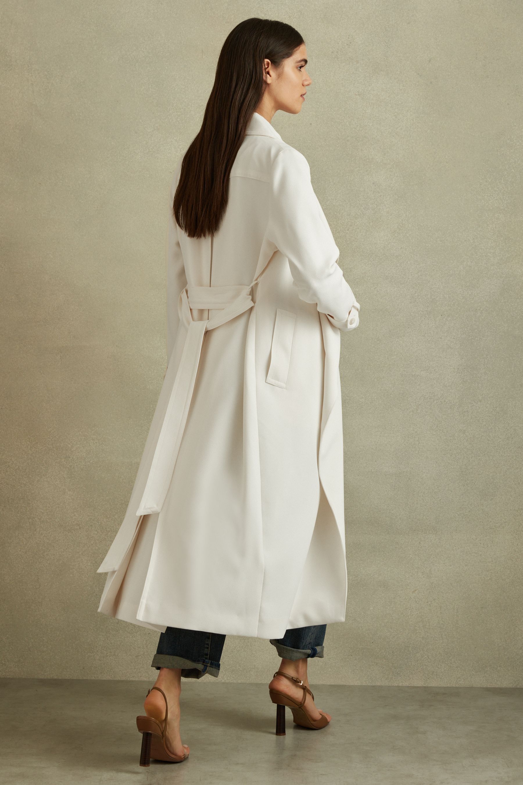 White belted trench coat deals