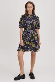 Florere Printed Puff Sleeve Mini Dress - Image 1 of 6