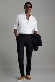 Reiss White Queens Linen Button-Down Collar Shirt - Image 3 of 4