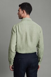 Reiss Pistachio Ruban Linen Button-Through Shirt - Image 5 of 5