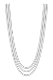 Inicio Recycled Sterling Silver Plated Multi Row Snake Chain Necklace - Gift Pouch - Image 1 of 2