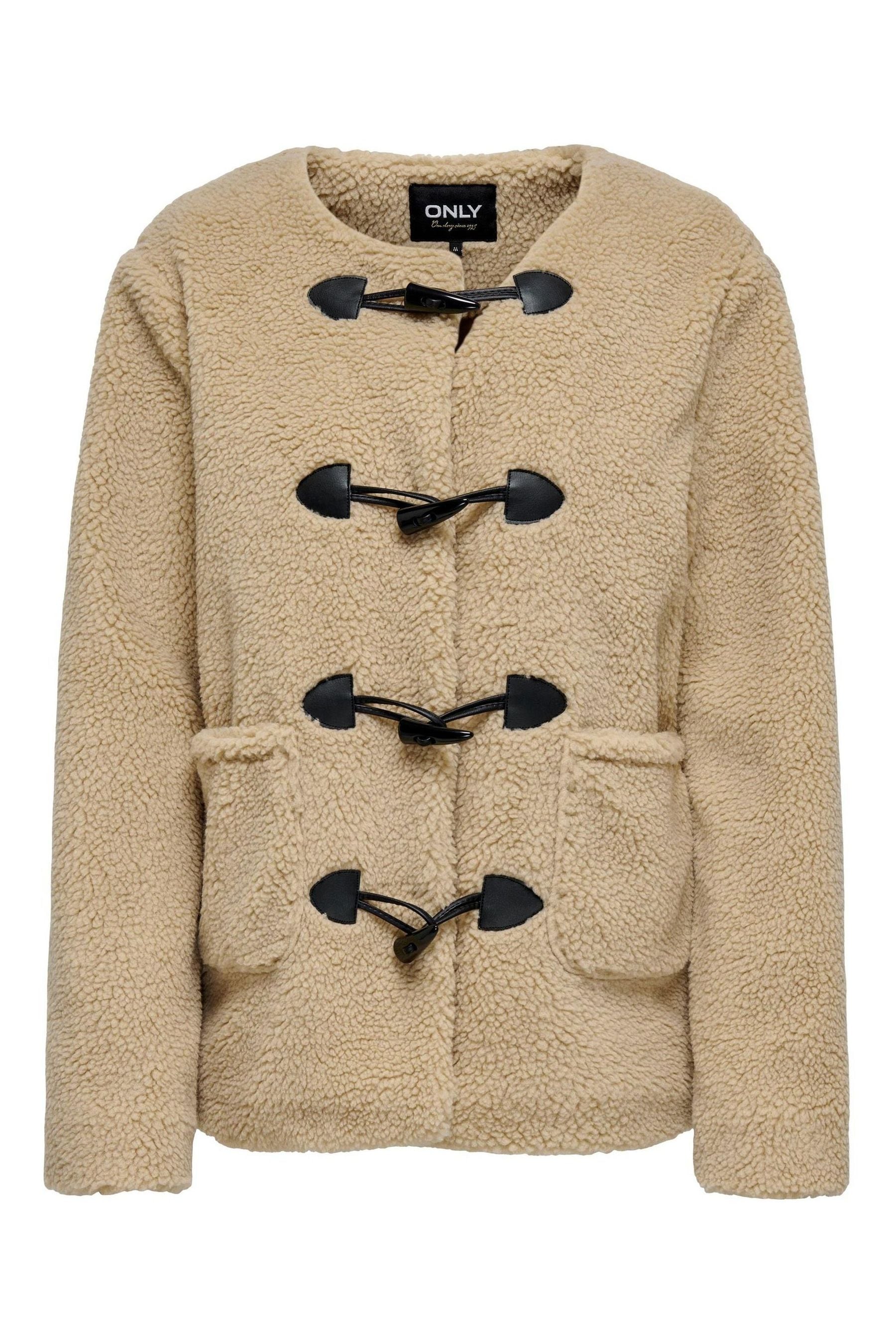 Collarless teddy coat clearance