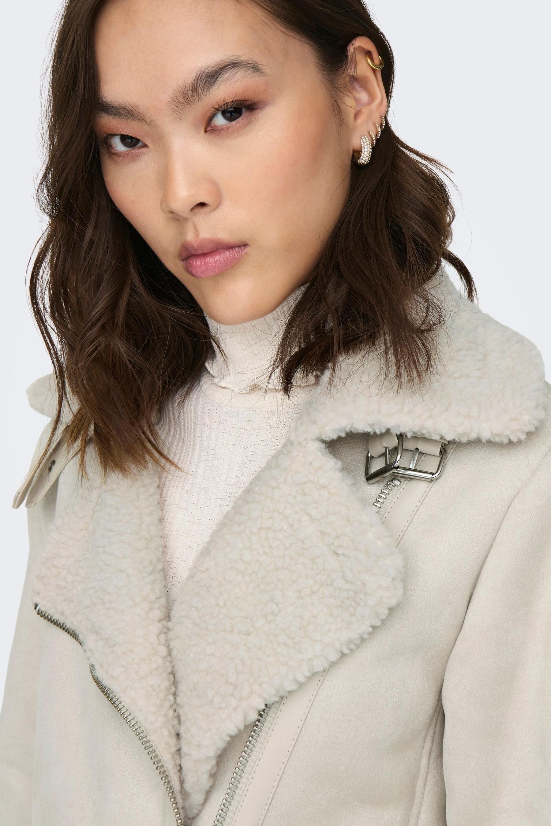 Faux fur lined suede aviator discount