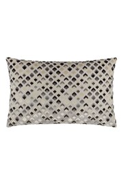 Paoletti Grey Lexington Velvet Jacquard Feather Filled Cushion - Image 1 of 5