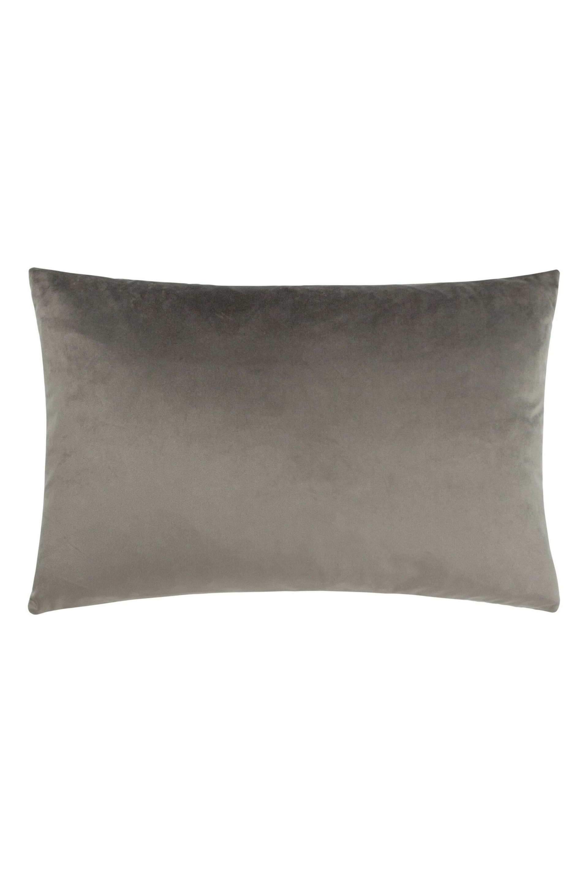 Paoletti Grey Lexington Velvet Jacquard Feather Filled Cushion - Image 2 of 5