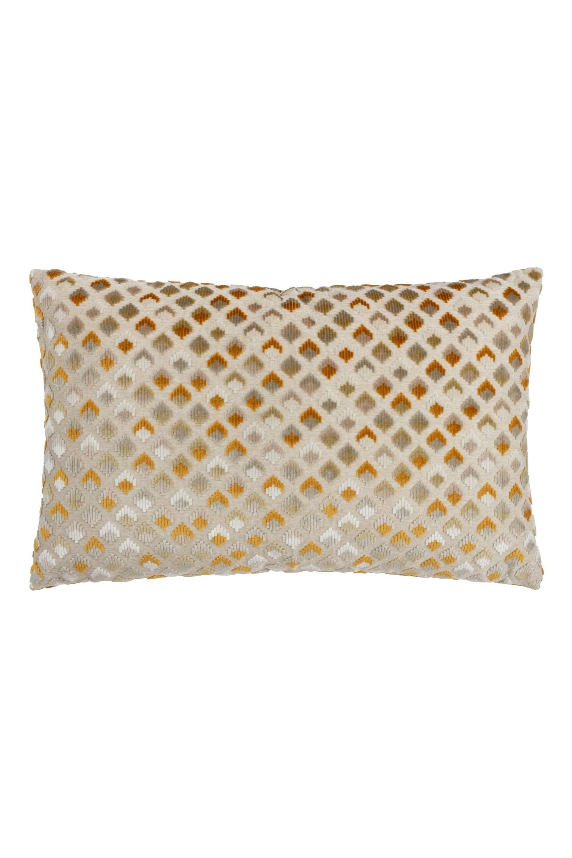 Paoletti Gold Lexington Velvet Jacquard Feather Filled Cushion - Image 1 of 5