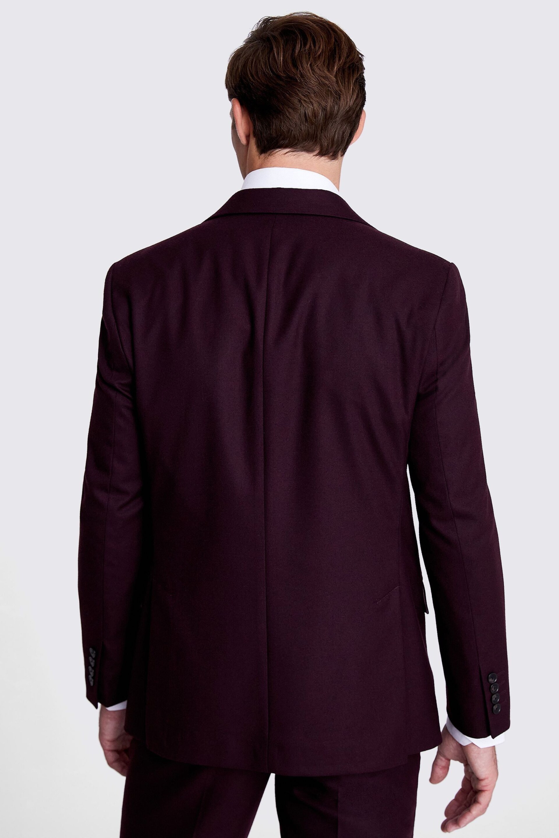 Tailored Fit Claret Flannel Jacket - Image 3 of 6