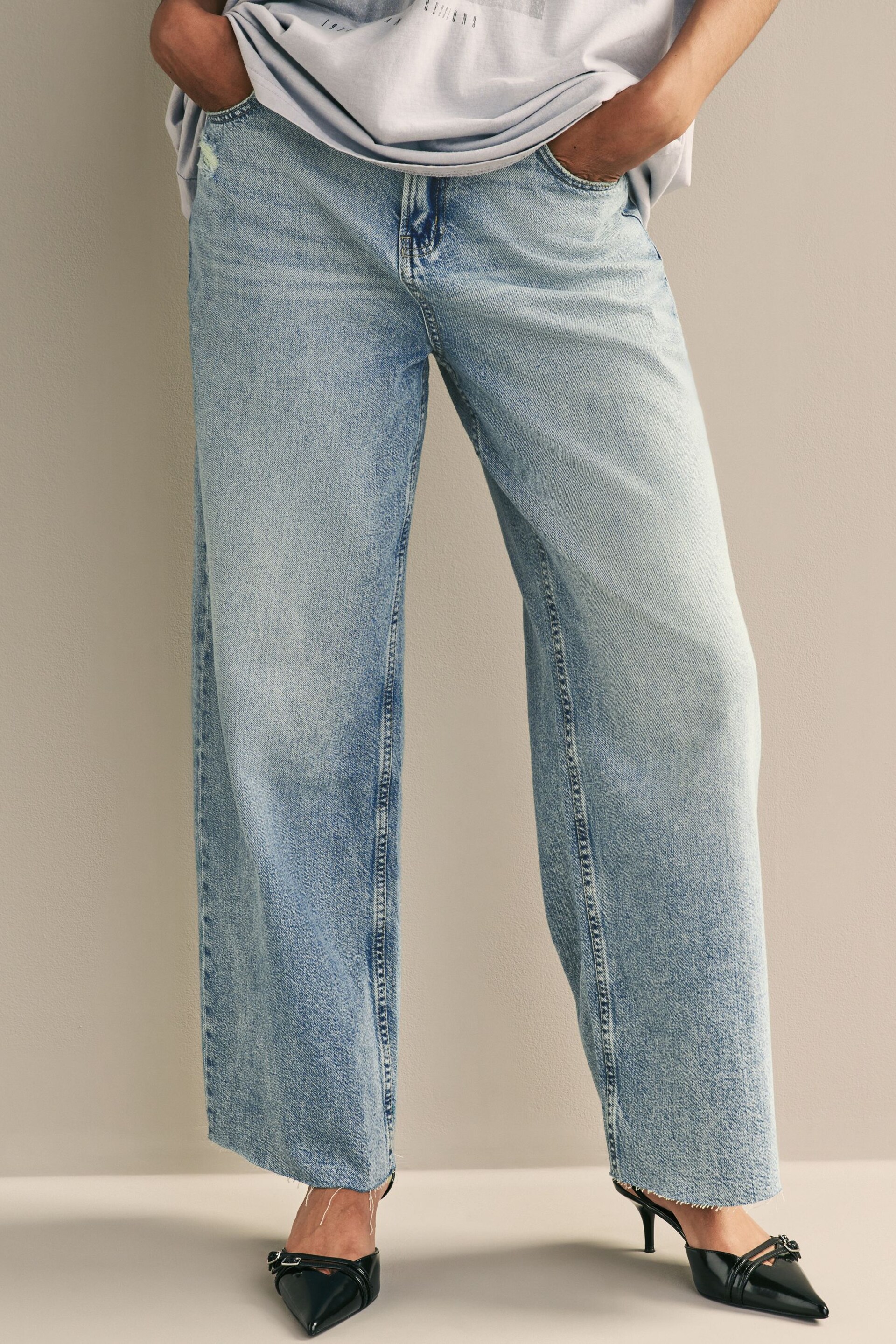 Mid Blue Hourglass Wide Leg Jeans - Image 2 of 2