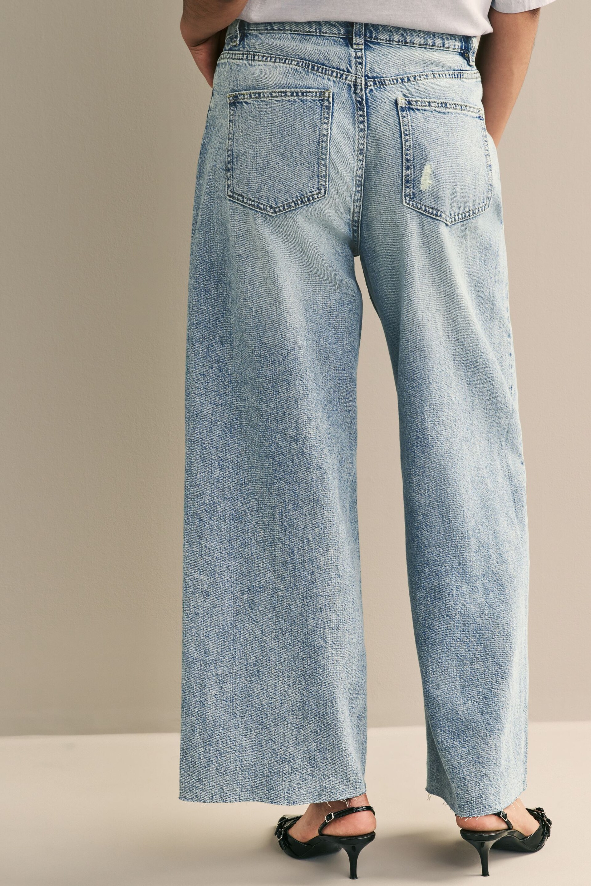 Mid Blue Hourglass Wide Leg Jeans - Image 3 of 6