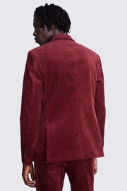 Slim Fit Double Breasted Red Corduroy Jacket - Image 2 of 4
