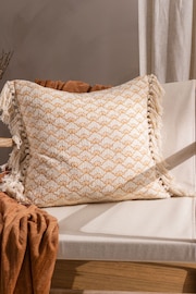 Yard Honey Yellow Saku Blossom Fringed Feather Filled Cushion - Image 1 of 6