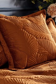 Paoletti Orange Palmeria Quilted Velvet Feather Filled Cushion - Image 1 of 5