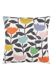 Furn White Tulipa Floral Polyester Filled Cushion - Image 2 of 5