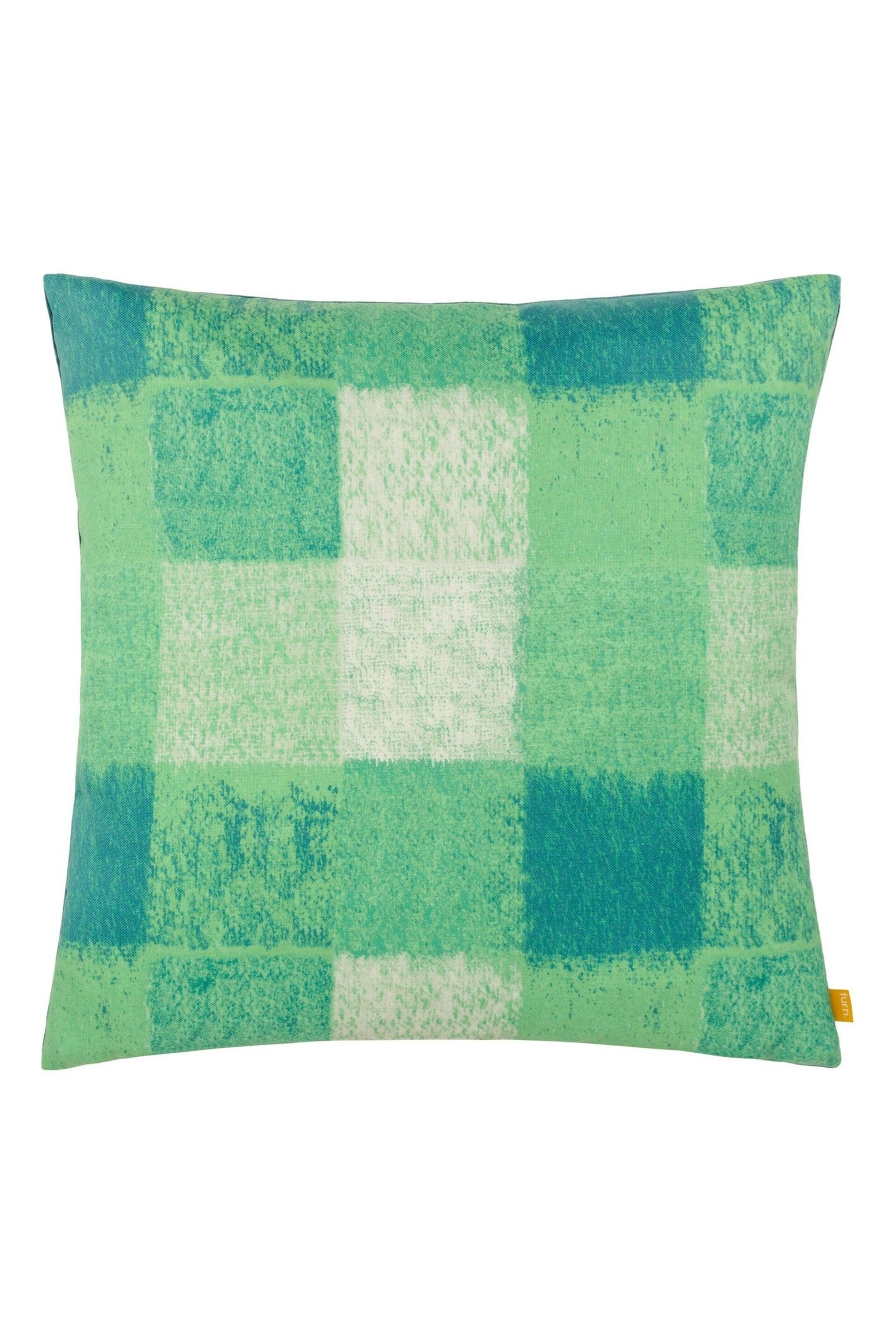 Furn Green Alma Check Feather Filled Cushion - Image 2 of 5