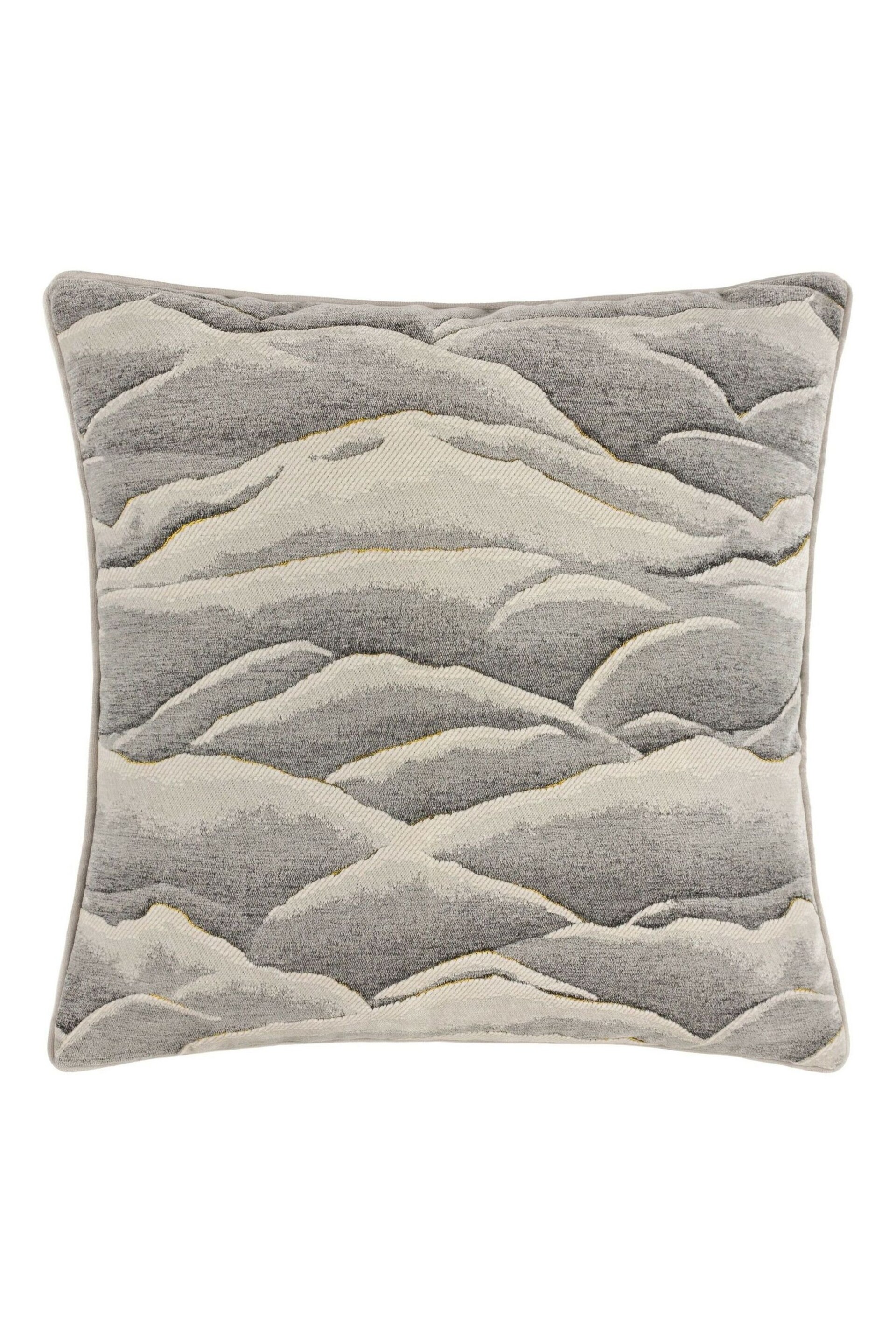 Paoletti Grey Stratus Jacquard Feather Filled Cushion - Image 3 of 6