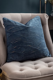 Paoletti Blue Stratus Jacquard Feather Filled Cushion - Image 1 of 6