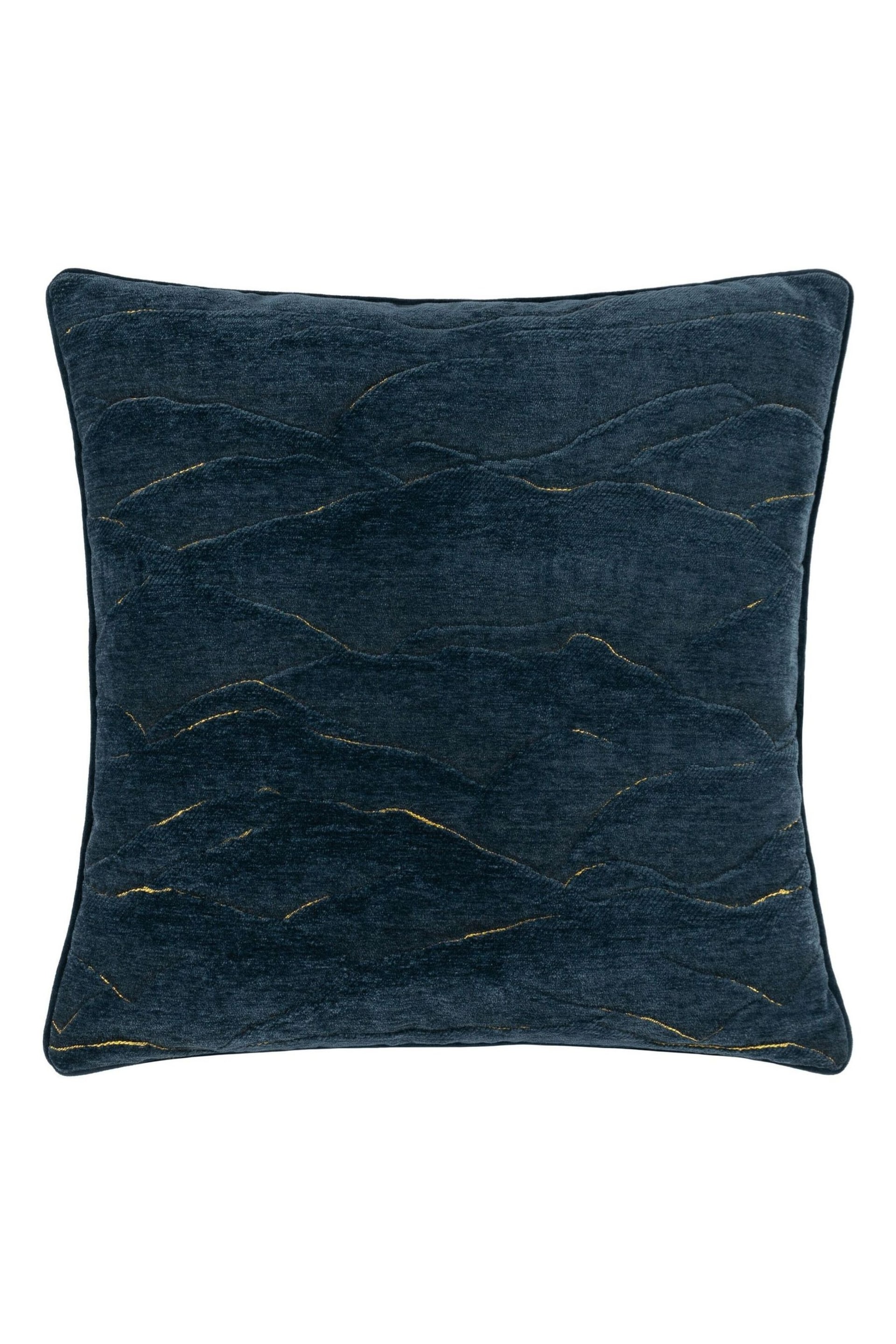 Paoletti Blue Stratus Jacquard Feather Filled Cushion - Image 2 of 6