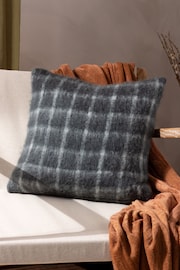 Yard Storm Grey Yarrow Check Feather Filled Cushion - Image 1 of 6