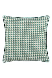 Furn Blue Marttel Geometric Jacquard Feather Filled Cushion - Image 2 of 5