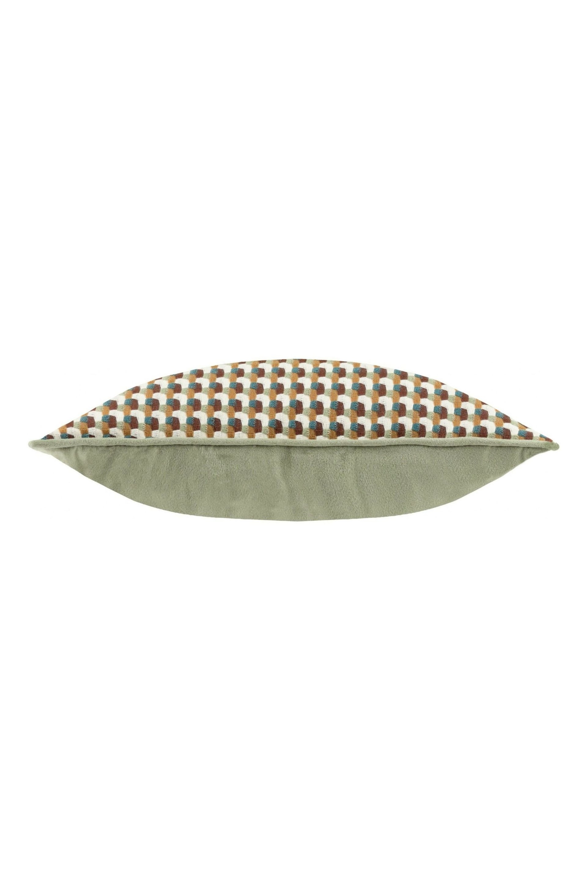 Furn Green Marttel Geometric Jacquard Feather Filled Cushion - Image 5 of 7