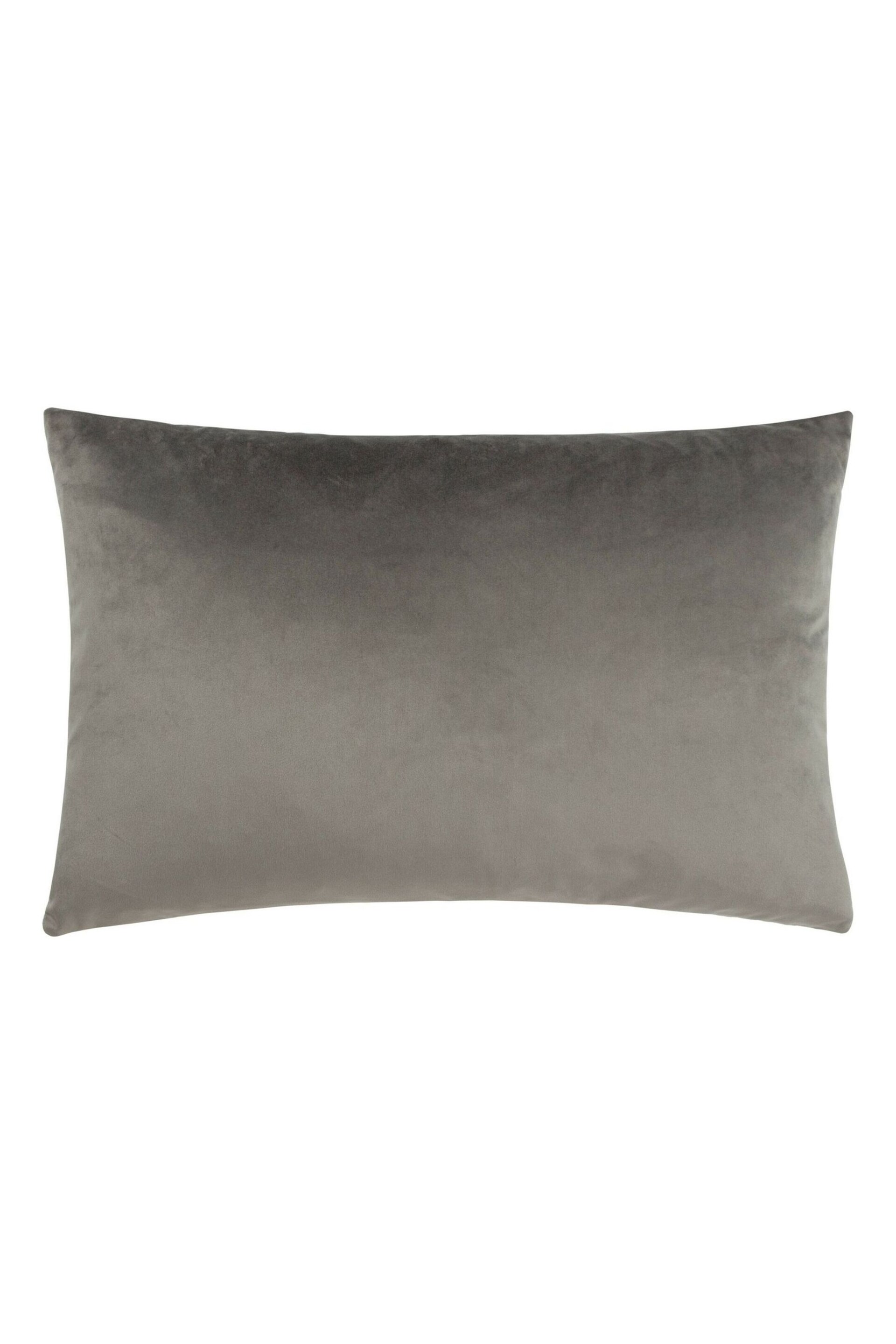 Paoletti Grey Lexington Velvet Jacquard Polyester Filled Cushion - Image 2 of 5