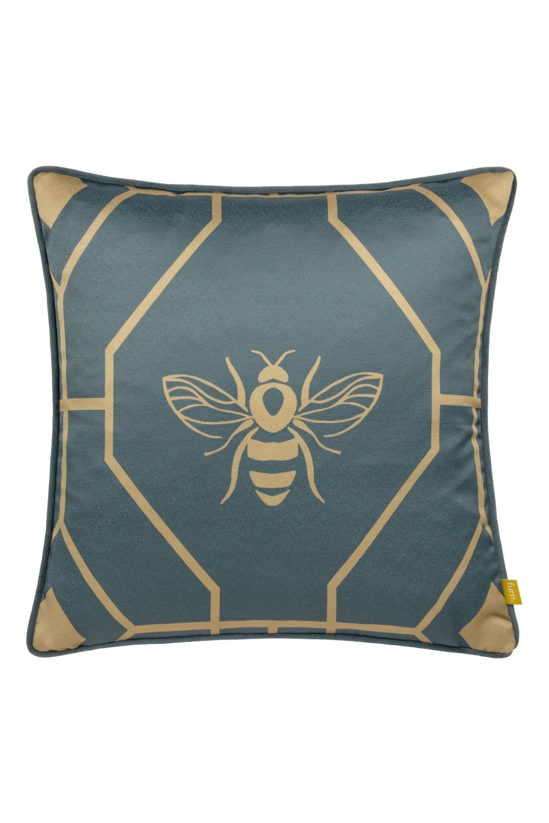 Furn Blue Bee Deco Geometric Polyester Filled Cushion - Image 3 of 5