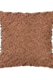 Yard Baked Earth Pink Calvay Chunky Textured Polyester Filled Cushion - Image 4 of 8