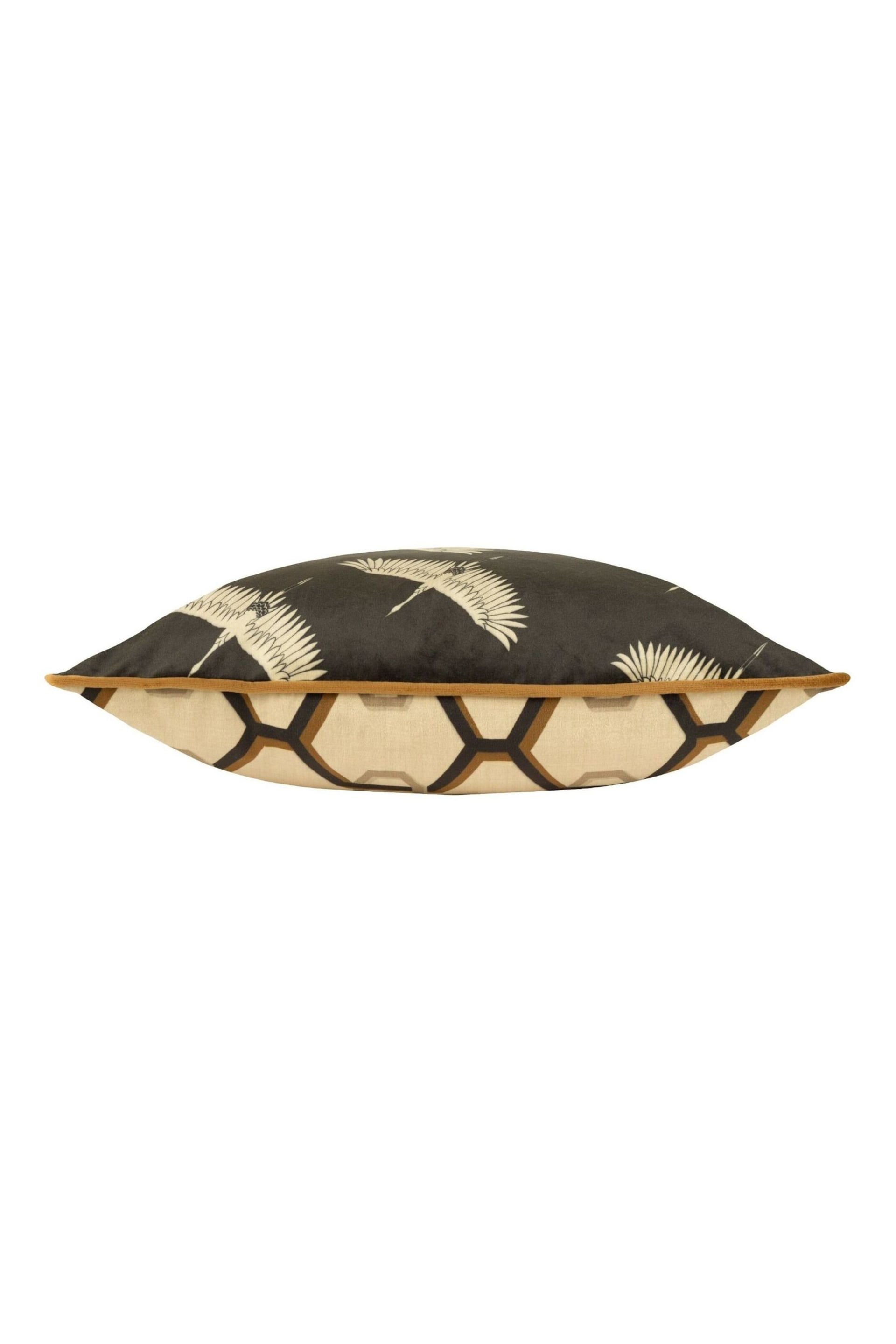 Furn Black Avalon Velvet Piped Feather Filled Cushion - Image 5 of 6