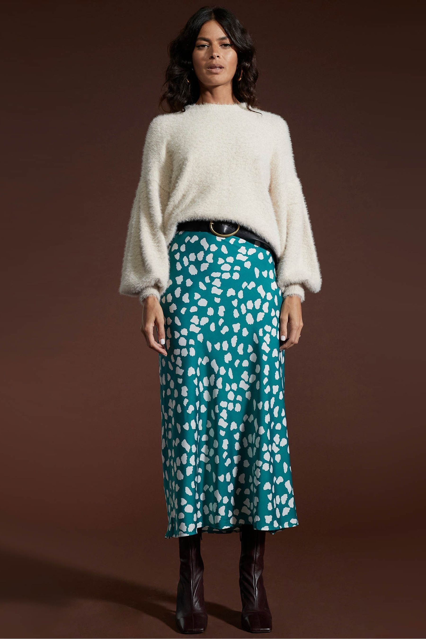 Dancing leopard midi skirt top